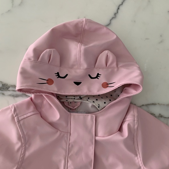 Toddler rain cat jacket in pink, size 18-24mo, NEW - Picture 2 of 4